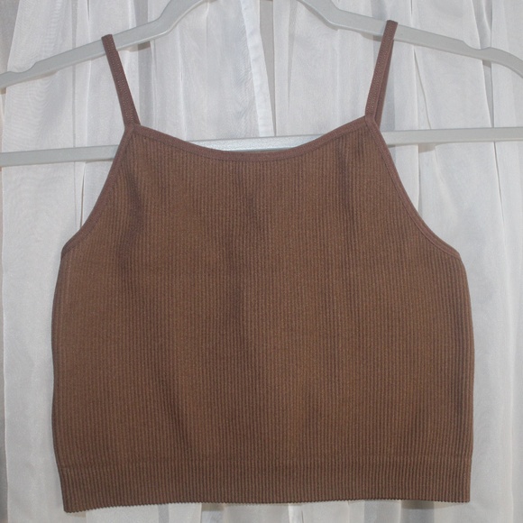 Ribbed Alexander Jane The Essential Crop | Skinny Strap Bralette in Sz (L/XL) - Picture 1 of 7